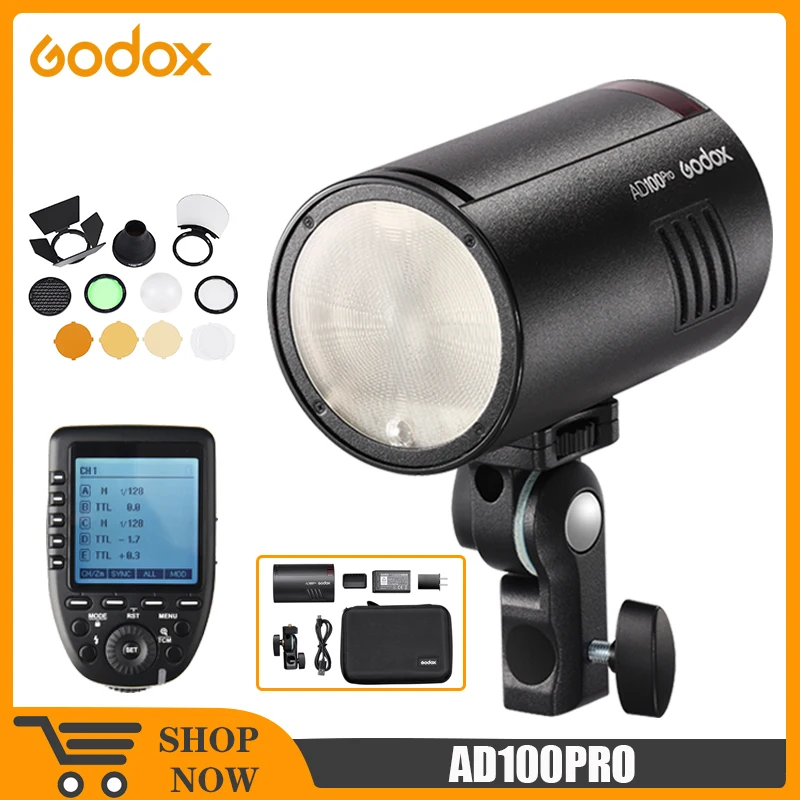Godox Ad100Pro Pocket Flash Ad100 Pro Led Speedlight Ttl 2.4G Wireless Outdoor Flash Per Sony Nikon Canon Fuji Olympus Telecamere