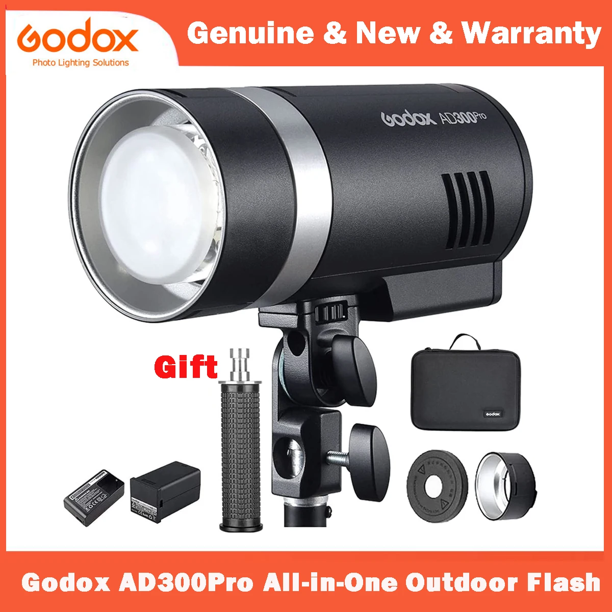 Godox Ad300 Pro Outdoor Flash Strobe Per Canon Sony Nikon Fuji Olympus Panasonic 2600Mah Batteria Al Litio Per La Fotografia
