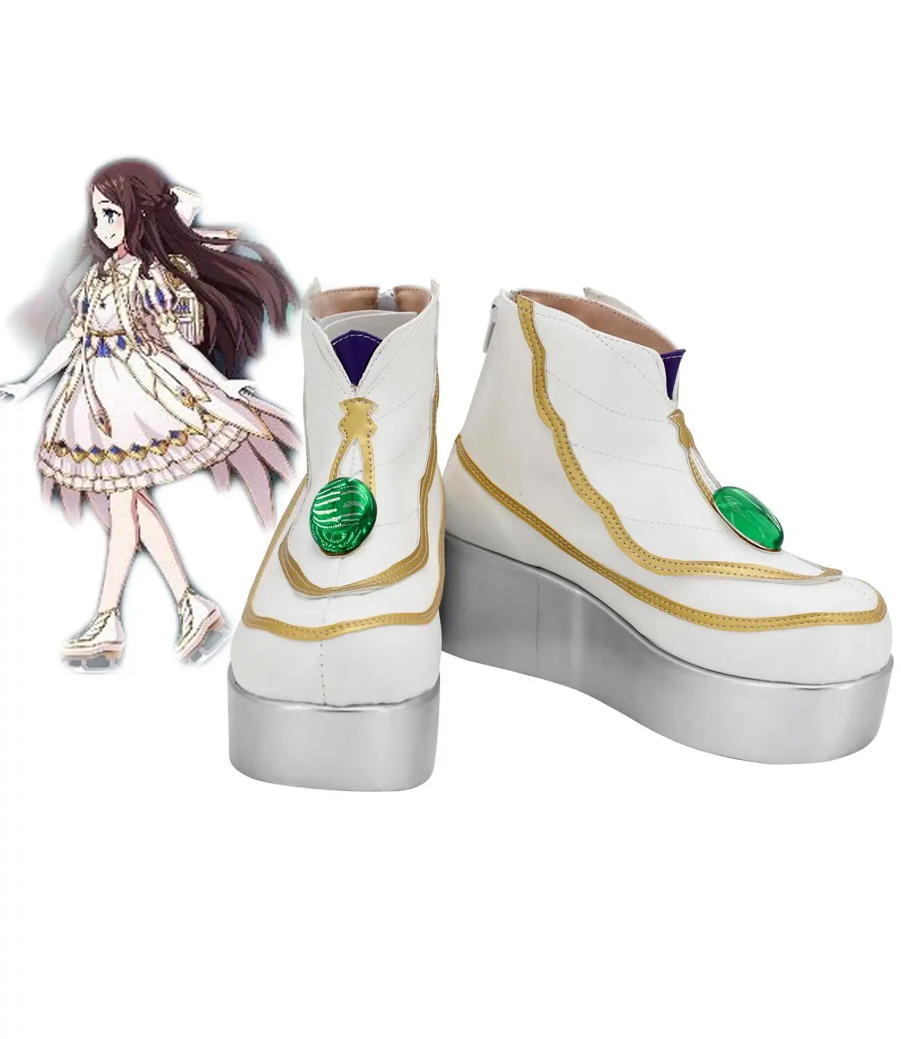 Fgo Leonardo Da Vinci Scarpe Cosplay Fate Grand Order Stivali Cosplay Leonardo Da Vinci Scarpe Bianche Su Misura