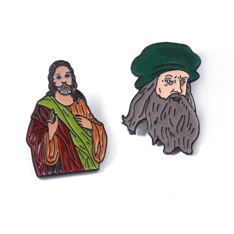 Leonardo Da Vinci Uomo Vitruviano Figura Spille Spille Distintivo Smaltato Donna Uomo Risvolto Camicia Di Jeans Zaino Cappello Regali