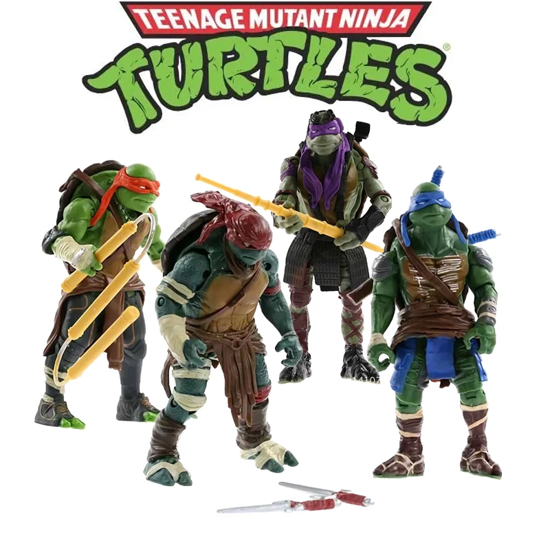 Anime 2014 Ninja Turtle Figure Mikey Action Figures Collection Mobile Tmnt Leonardo Da Vinci Figure Model Toys