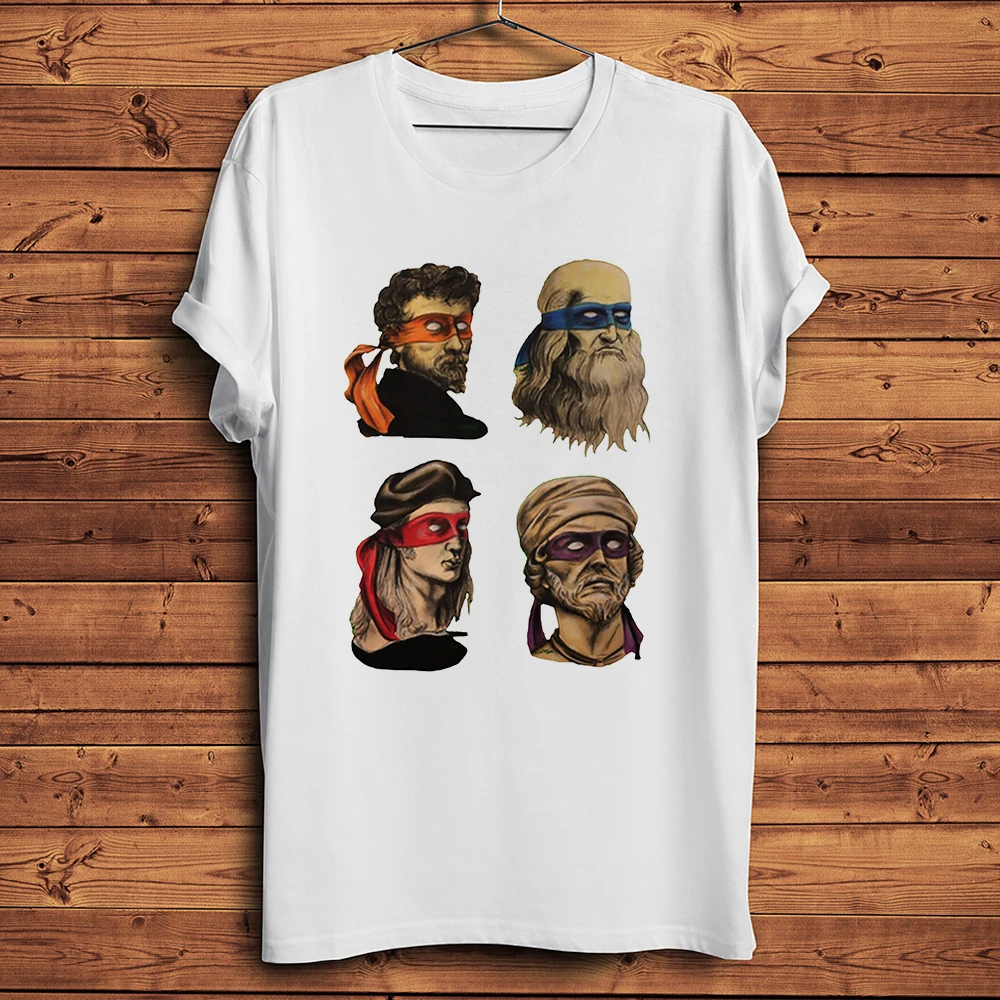 Rinascimentale Sculpture Artists 242 Raffello E Da Vinci Statue Funny Tshirt Uomo Casual Homme Tee Unisex Streetwear