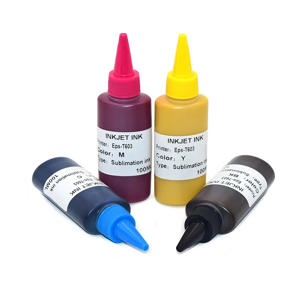 4*100Ml Inchiostro Di Sublimazione Per Epson Wf-2510 Wf-2520 Wf-2530 Wf-2540 Wf-2010 Wf-2540 Wf-2630 Wf-2650 Wf-2660 Wf-2750 Wf-2760