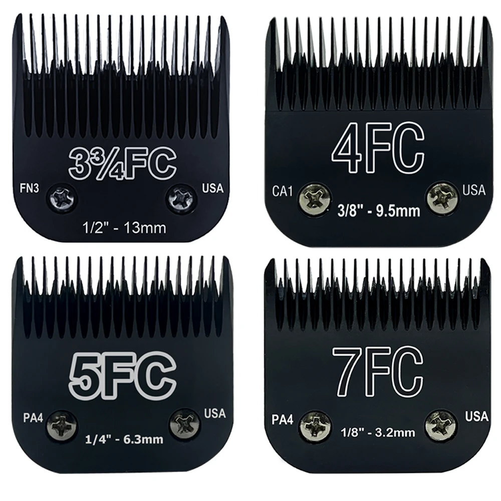 Lame Rimovibili Per Toelettatura Per Cani Da Compagnia 7Fc/5Fc/4Fc/3Fc In Acciaio Inossidabile, Compatibili Con La Serie Andis,Oster A5,Wahl Km10, 4 C