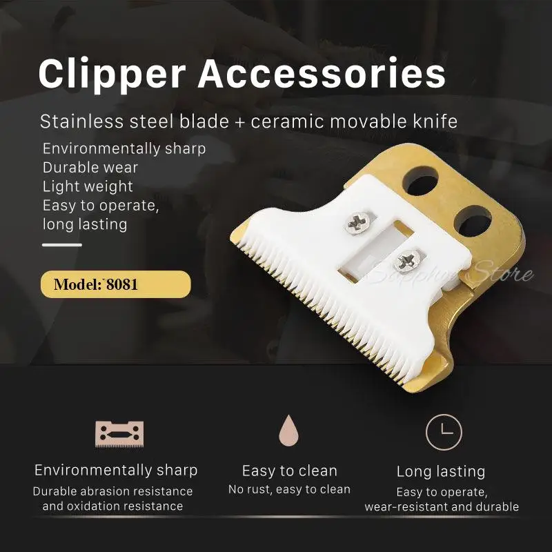 Pro Electric Hair Clipper Blade Per Wahl Detailer Trimmer 8081 Set Di Lame Di Ricambio Ceramic Titanium Hair Trimmer Head