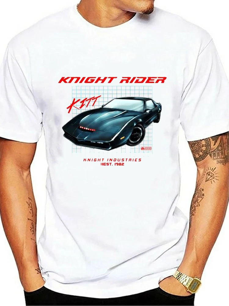 Knight Rider 1982 Kaus Mobil David Bowhoff Knight Industry Kitt Firebir 1982 Shirt Cool T Shirt For Men