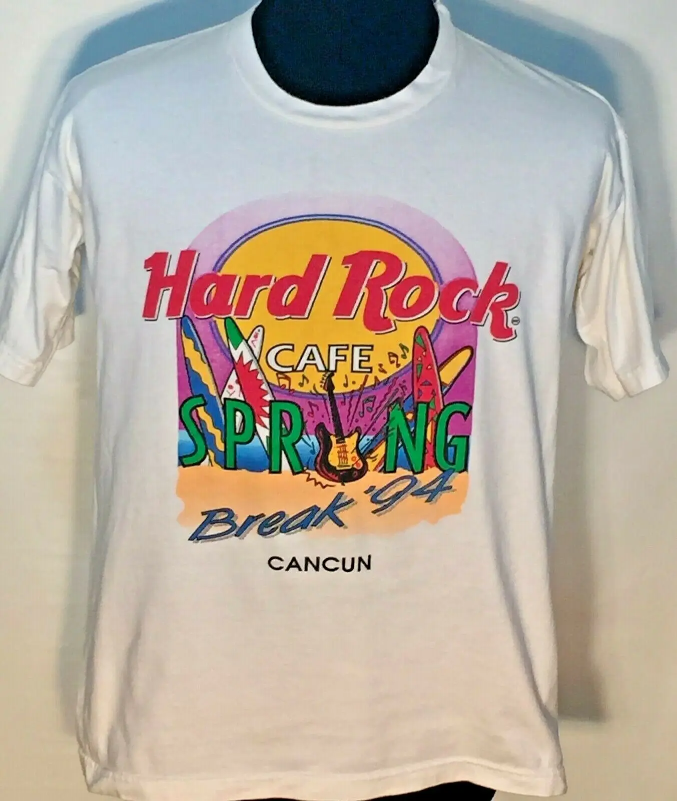 Hard Rock Cafe Spring Break 1994 Maglietta Da Surf Da Spiaggia Vintage 1990'S Di Vigo