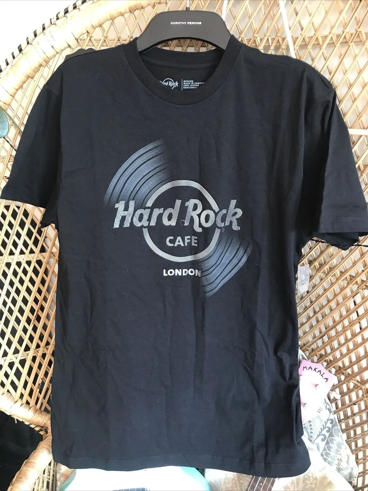 Hard Rock Cafe London Record T Shirt Taglia M Nero Bnwt