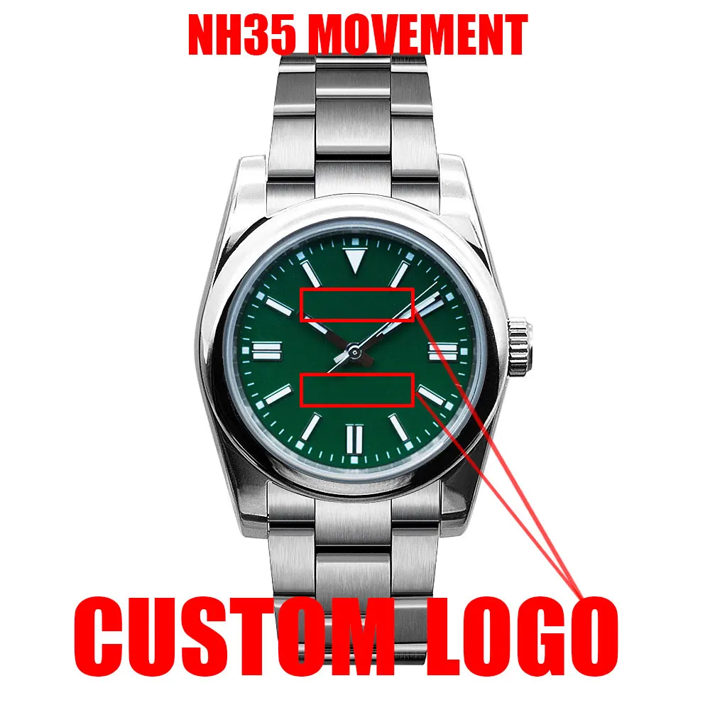 36Mm/39Mm Nh35 Movimento Orologio Automatico Da Uomo Impermeabile Oyster Perpetual Explorer In Acciaio Inossidabile Luminoso Personalizzato Senza Logo