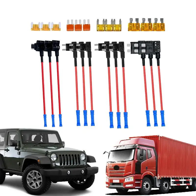 24 Pack Car Add-A-Circuit Fuse Tap Portafusibile Per Auto Camion Barche Fusibile Connettore Adattatore Con Fusibili Supporti A Doppio Slot
