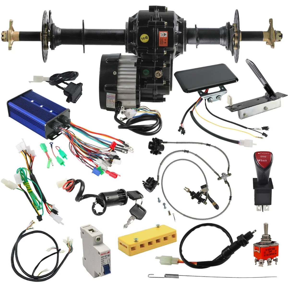 Tdpro 30 "Go Kart Kit Asse Posteriore 48V 1000W Motore Elettrico Differenziale Per Triciclo Atv Quad Buggy