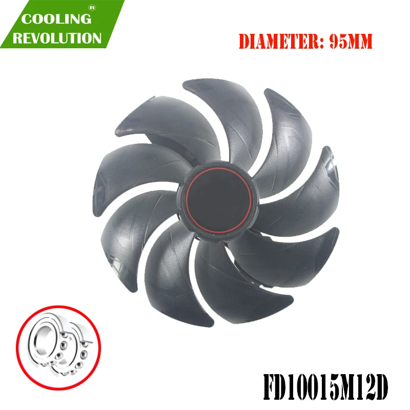 Muslimah 95Mm 6-Pin Dc 12V 0.45A Rx 5700Xt Gpu Cooler Per Sapphire Rx 5500 5600 5700Xt Ventola Di Raffreddamento A Impulsi