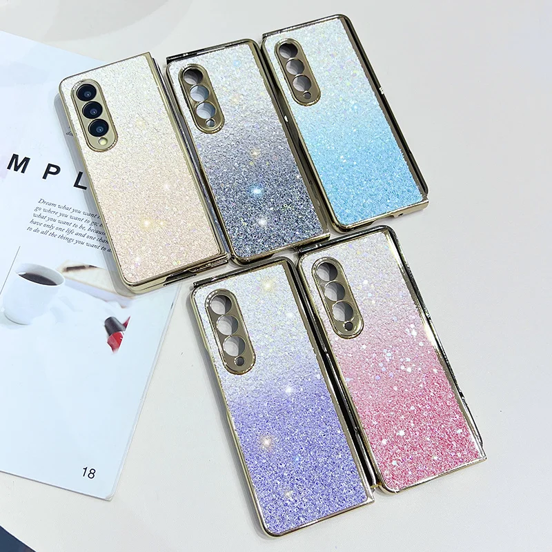 Custodia Per Samsung Galaxy Z Fold4 Custodia Elettrolitica Sfumata Glash Powder Cover Per Cellulare Per Samsung Z Fold4 Zfold4 Cover