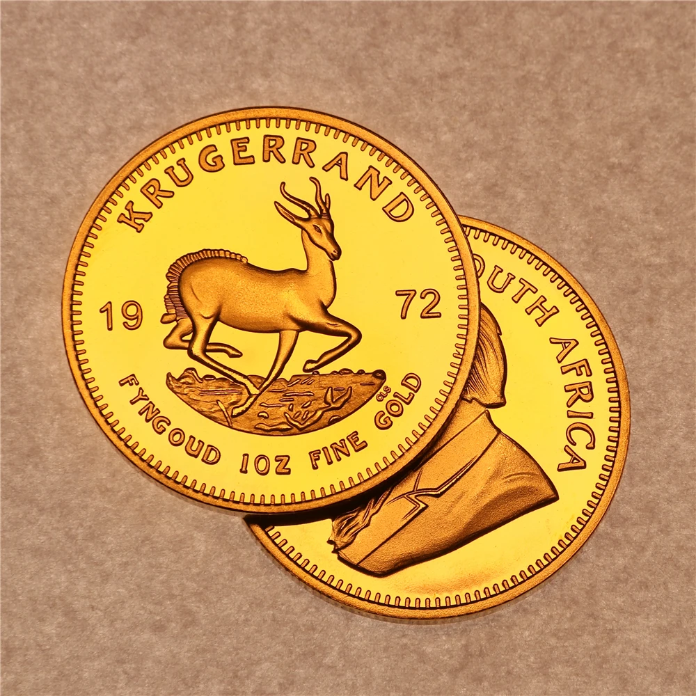 Monete Placcate In Oro 1972 Krugerrand Da 1 Oz Senza Copia Regalo Aziendale Artigianale Da Collezione