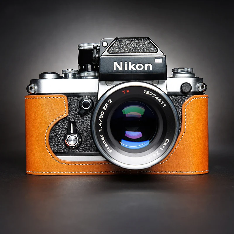 Design Per Fotocamera Nikon F2 F2A F2As Borsa Mezza Custodia Per Fotocamera In Vera Pelle Fatta A Mano