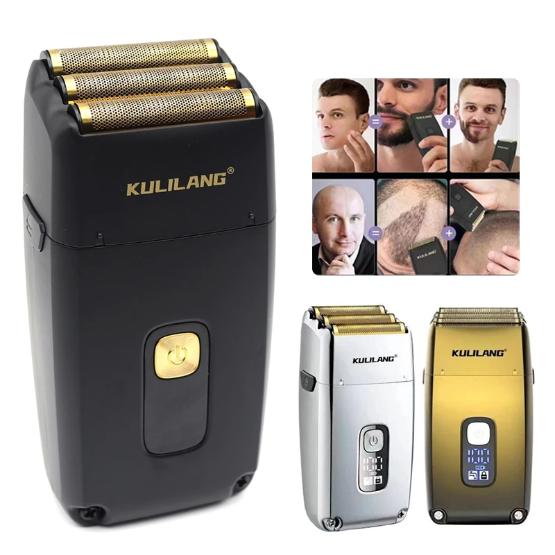 Kulilang R11F Professional 3 Blade Head Whitener Oil Head Wash Barber 9000Rpm Rasoio Elettrico Uomo Trimmer Tagliacapelli Calvo
