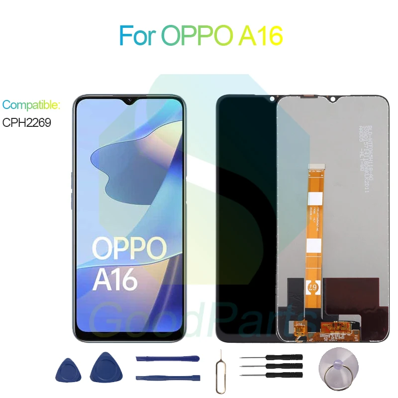 Per Oppo A16 Display Lcd 6.52 "Cph2269 A16 Touch Digitizer Assembly Sostituzione