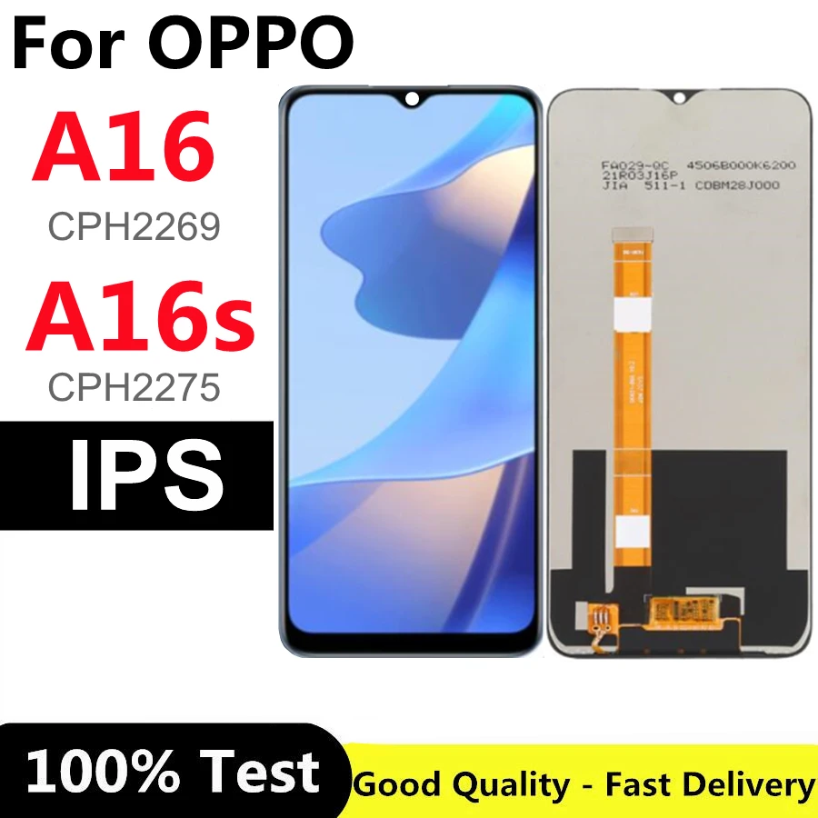 6.52 "A16 Lcd Per Oppo A16 A16S Display Cph2269 Cph2275 Lcd Touch Screen Digitizer Sensor Assembly A16 A16 S Lcd