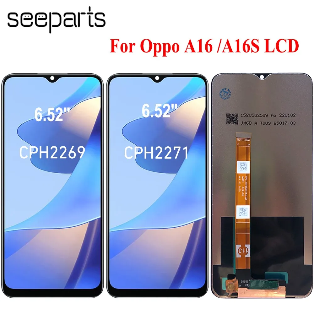 Testato Bene Per Oppo A16 Lcd Cph2269 Display Touch Screen Digitizer Assembly Per Oppo A16S Cph2271 Sceen
