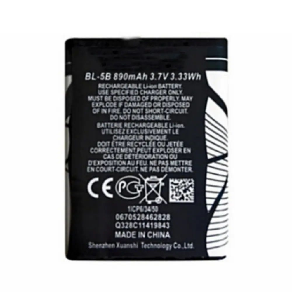 Bl-5B Batteria 890Mah Per Nokia 3230 5070 5140 5140I 5200 5300 5500 6020 6021 6060 Batterie Per Cellulari