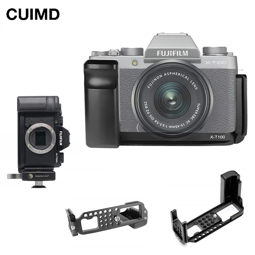 Quick Release L Plate Holder Hand Grip Tripod Bracket For Fujifilm Fuji X-T100 Xt100 Camera For Benro Arca Swiss Tripod Head