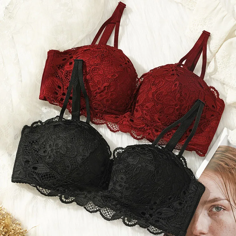 Bralette Di Pizzo Femminile Push Up A B Cup Reggiseni Reggiseno Sexy Cinturino Staccabile Reggiseno Intimo Donna Intimo Pornografico Hot Sexy Donna