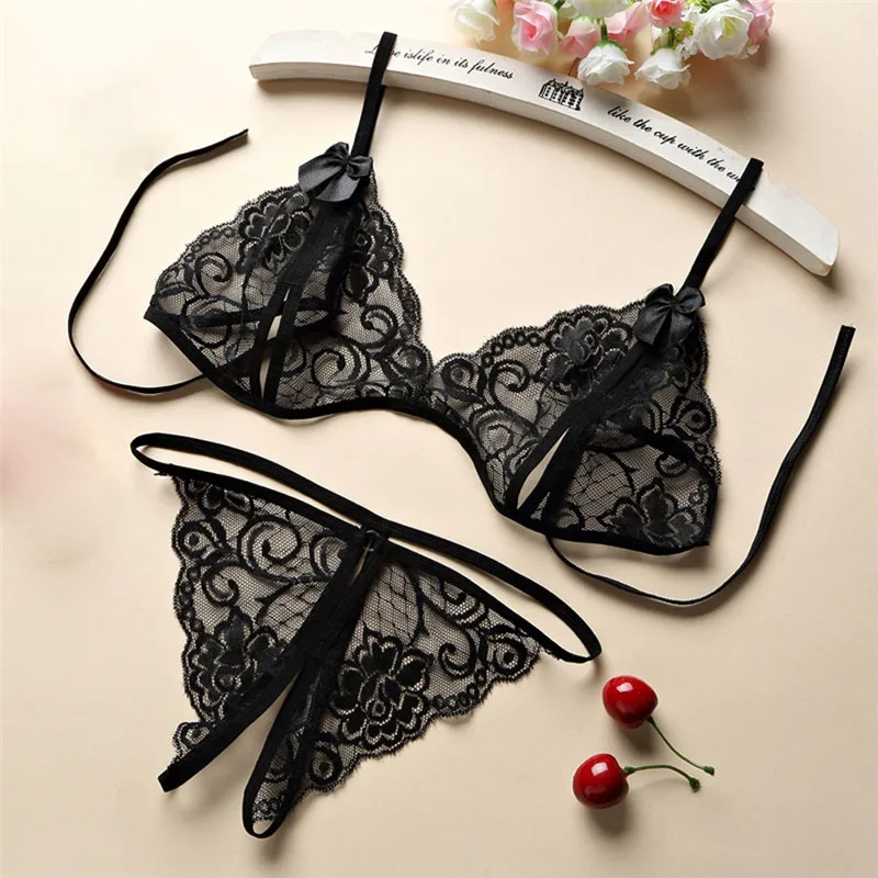 Lingerie Di Pizzo Set Donne Sexy Reggiseno Aperto Intimo Donna Sexy Hot Erotic Porno Abbigliamento Esotico Trasparente Lenceria Langerie Underwear