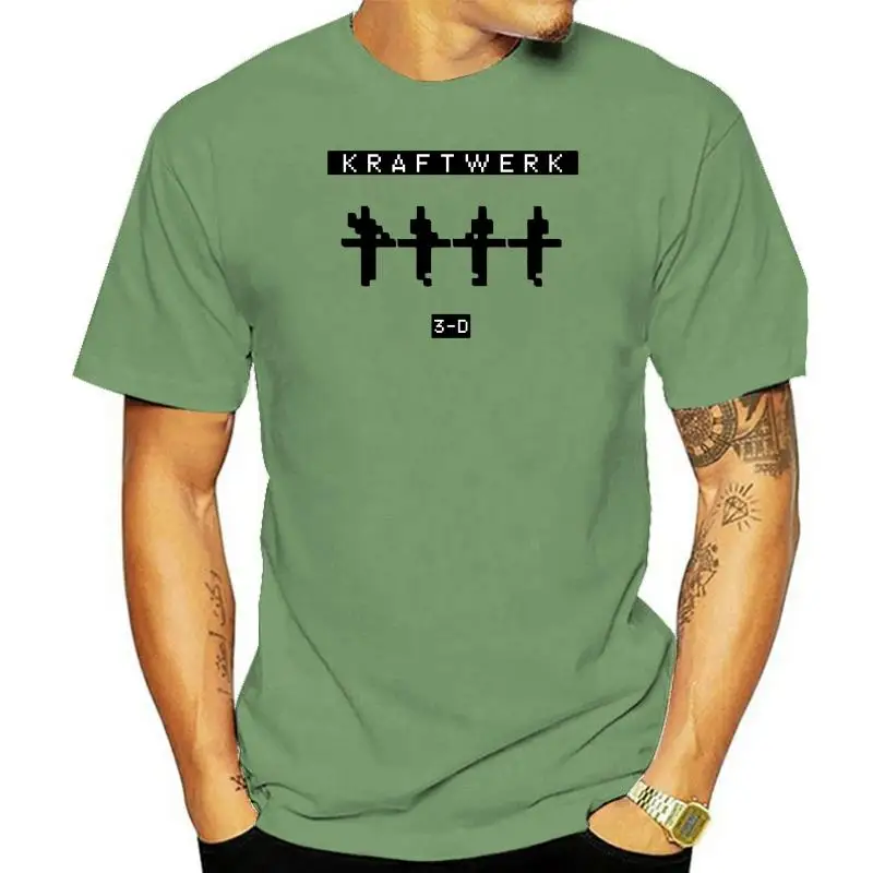 Kraftwerk Concerti 3D Maglietta Rossa Synth Robot Elettronici Krautrock Tour Uk Manica Corta Sconto 100% Magliette In Cotone