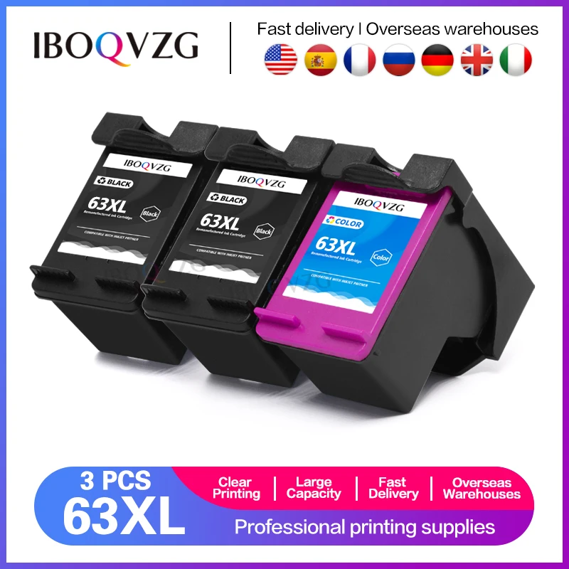 • Cartuccia Di Inchiostro Rigenerata Per Hp 63Xl 63 Xl Per Hp Officejet 3830 Envy 4520 4512 4513 Officejet 4650 4652 4654