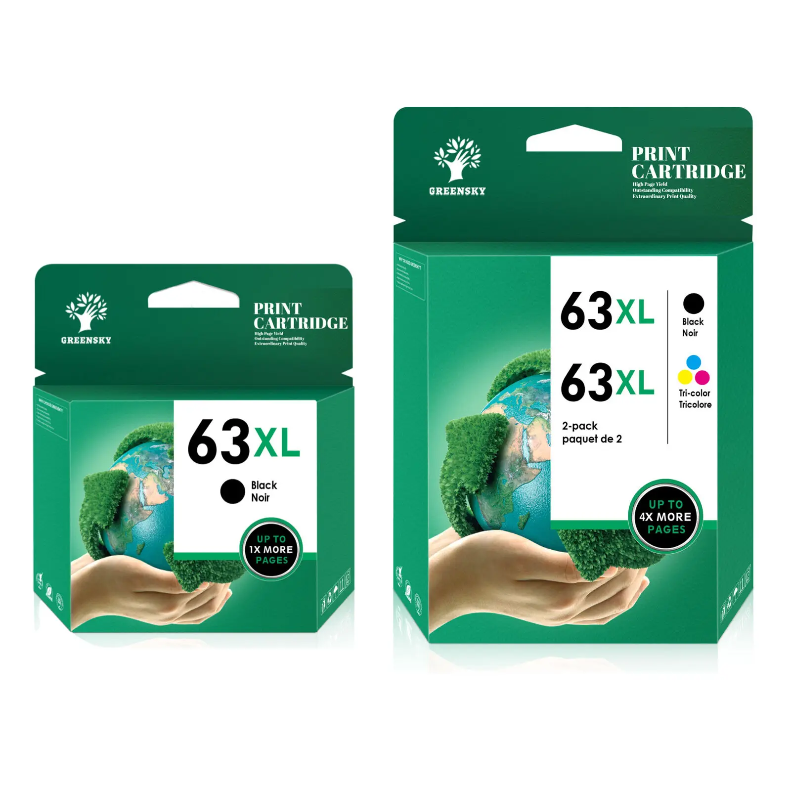 Cartuccia D'Inchiostro 3Pk 63Xl 63-Xl Per Hp Envy 4520 4522 Officejet 3830 4650 5255