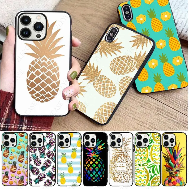 Summer Delicious Fruit Gold Pineapple Cover Per Iphone 15Pro 14Pro 11Pro 12 13Pro Xs Max 7 8 Se Xr 12Mini 15Plus Custodie