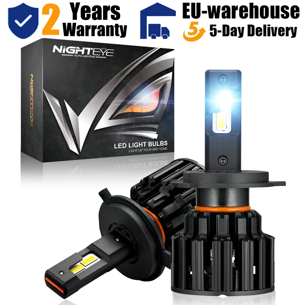 Nighteye H4 Led H7 H11 H8 H9 Lampadine Per Fari Auto Canbus 90W 15000Lm 6000K Bianco 12V Fendinebbia Potente Faro Accessori Auto