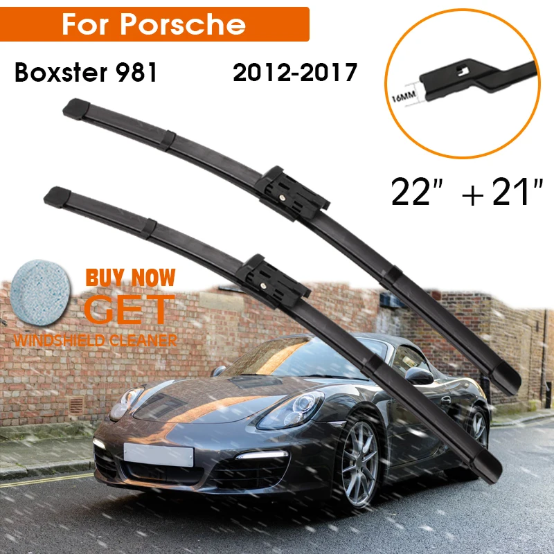 Car Wiper Blade For Porsche Boxster 981 2012-2017 Windshield Rubber Silicon Refill Front Window Wiper Blades 22"+21" Accessories