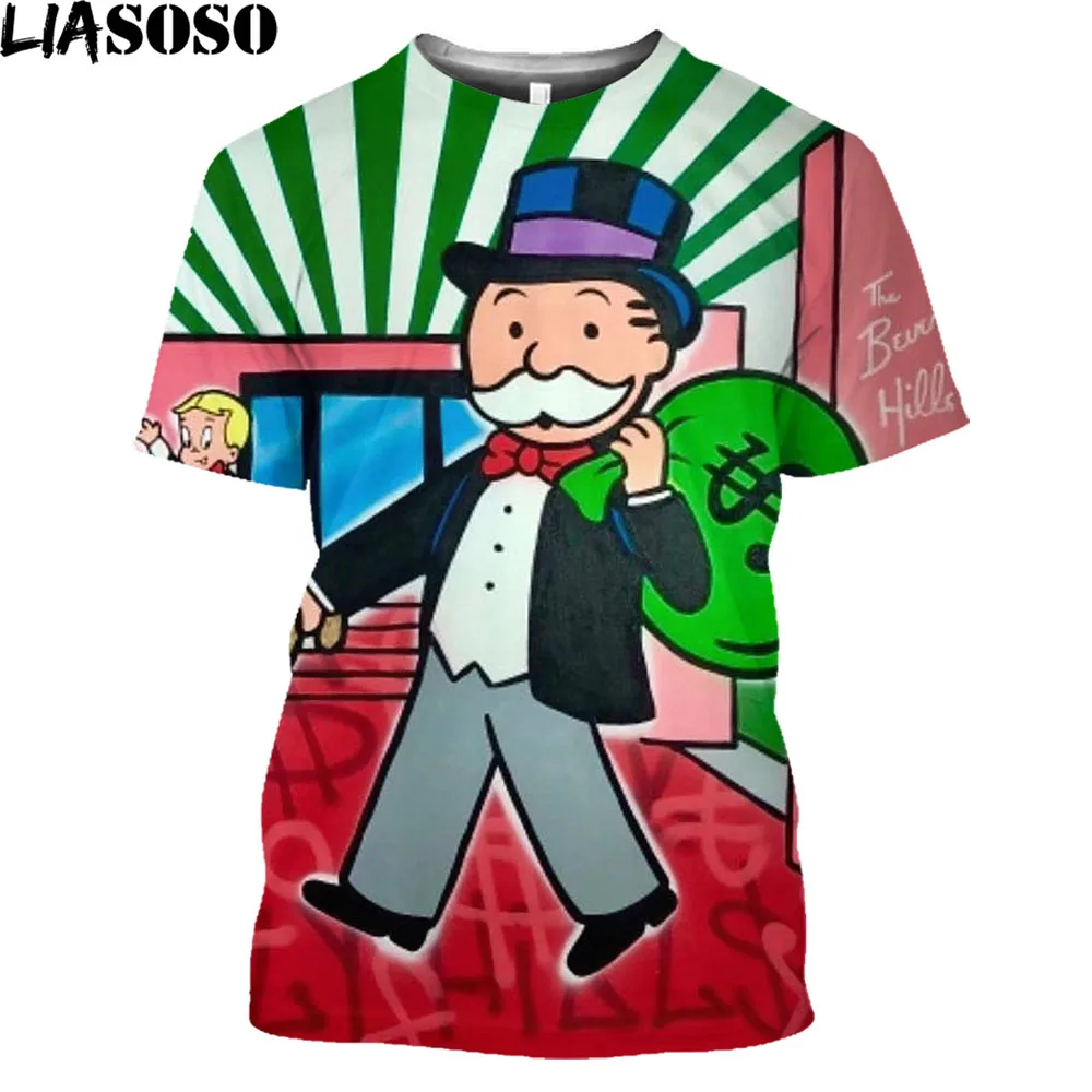 Le Più Nuove T-Shirt Stampate In 3D Monopor Unisex Ex Ex Ex Rich Men Graphic Hip Hop O-Collo Streetwear T-Shirt Oversize Top