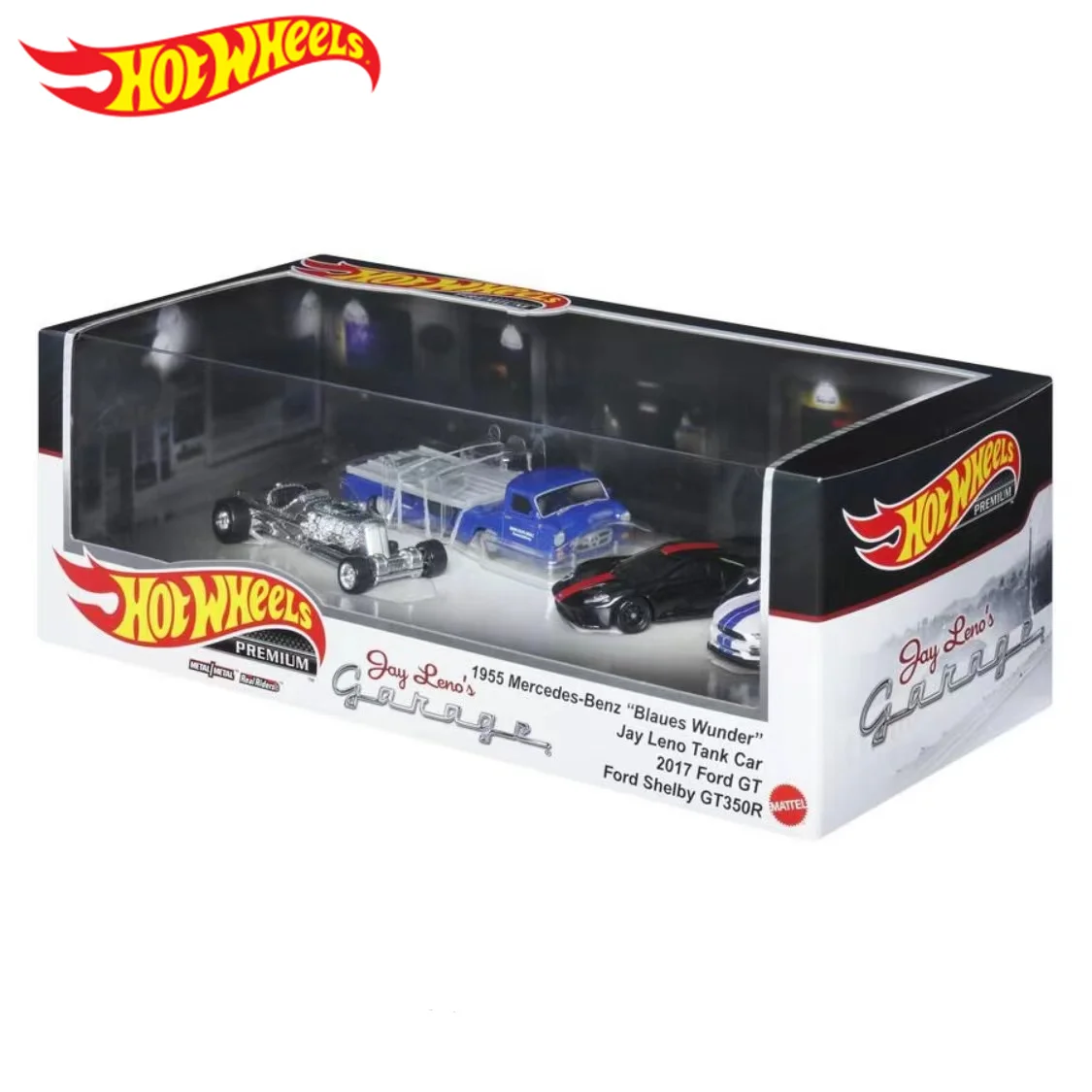 Original Hot Wheels Jay Leon Premium Car Garage Scene Garage Display Tank 1/64 Diecast Toys For Boys Ford Shelby Alloy Models