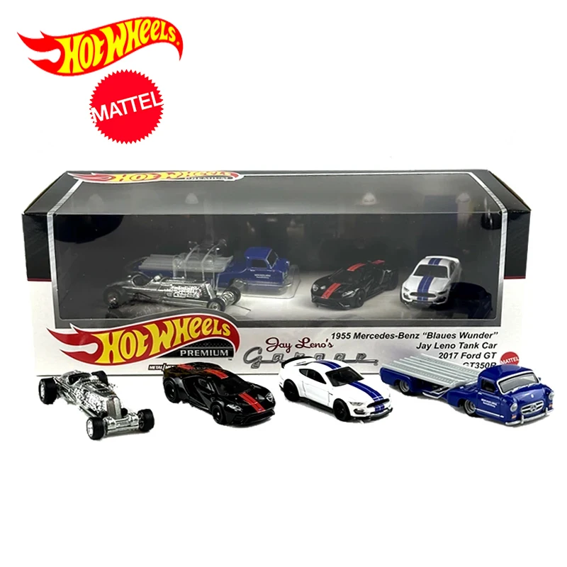 Genuine Hot Wheels Premium Car Jay Leno'S Garage Toy Per Boy 1/64 Diecast Mercedes Benz Blaues Wunder Ford Shelby Tank Car Gift