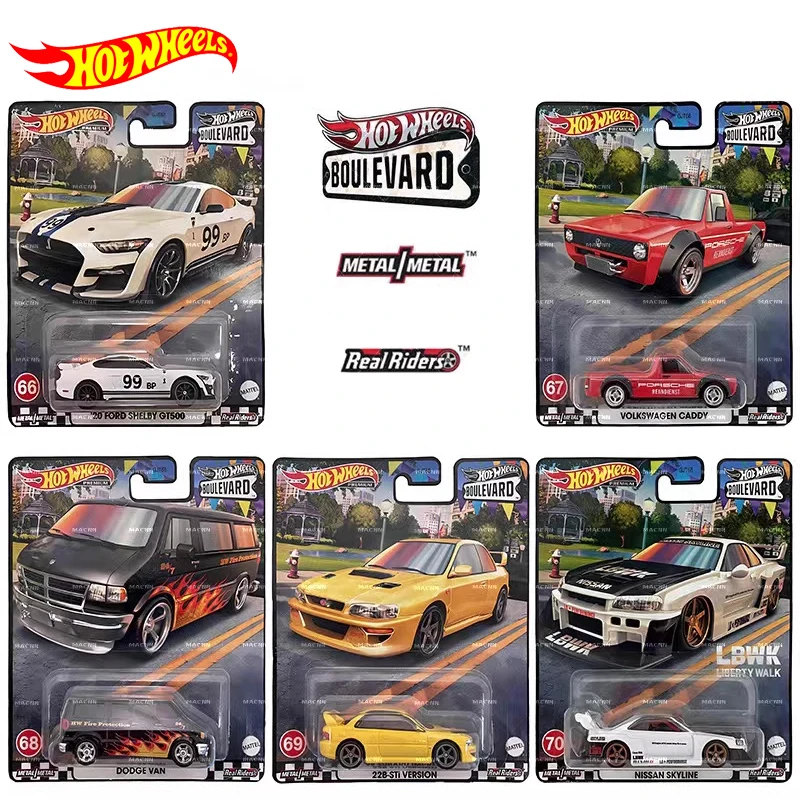 Original Hot Wheels Premium Car Boulevard Diecast 1/64 Veicoli Ford Shelby Volkswagen Caddy Kids Boys Toys For Children Gift