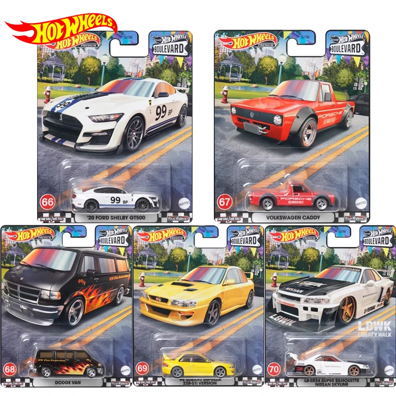 Original Hot Wheels Premium Car Boulevard Diecast 1/64 Veicoli Volkswagen Caddy Dodge Van Kids Boys Toys For Children Gift