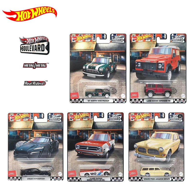 Originale Hot Wheels Premium Car Boulevard Pressofuso 1:64 Voiture Land Rover Defender Austin Mini Pickup Kid Boys Giocattoli Per Bambini