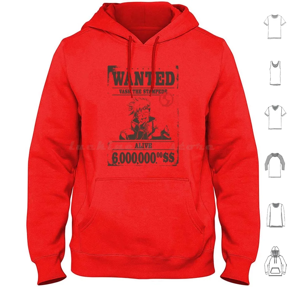 Ricercato! Alive Hoodies Manica Lunga Trigun Stampode Vash The Stampode Anime Anime Art Fittium Wanted Manga Old West