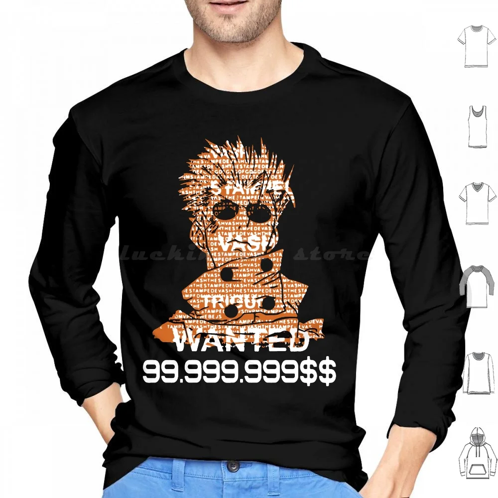 Trigun Retro Vintage Felpa Con Cappuccio Cotone Manica Lunga Trigun Anime Vash Vash The Stamede Manga Stampede Trigun Cartoon Geek