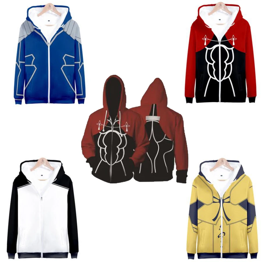 Anime Fate Grand Order Cosplay Costume Sabre Altria Pendragon Altera Jeanne D Arc Archer Unisex 3D Felpa Con Cappuccio Giacca Con Cappuccio Con Cernie