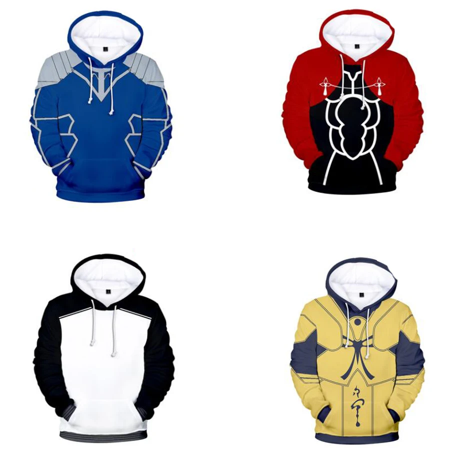 Giappone Anime Fate Stay Night Cosplay Costume Sabre Altria Pendragon Gilgamesh Archer Emiya Shirou Felpe Con Cappuccio 3D Unisex