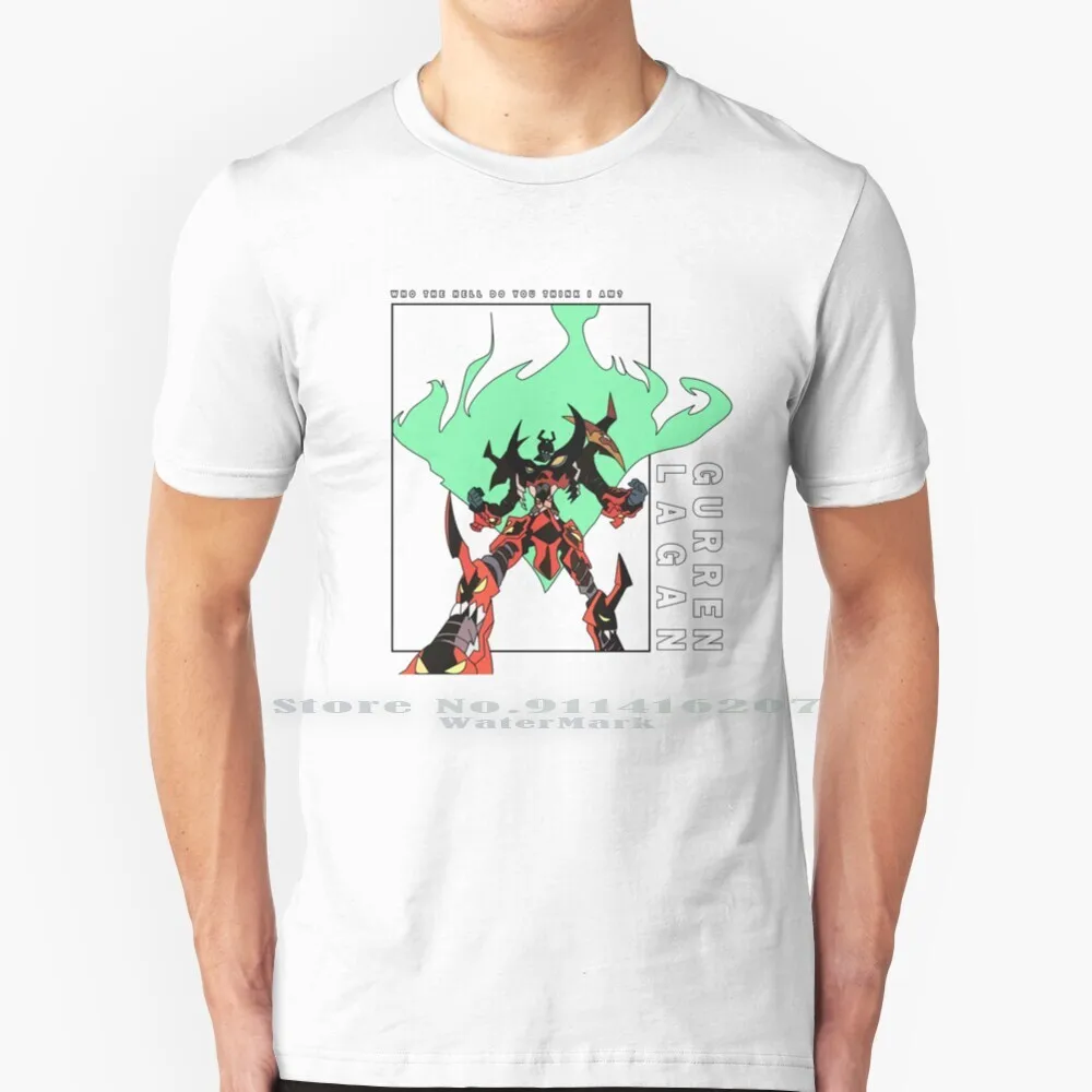 Gurren Lagan Flame Robot T Shirt 100% Puro Cotone Anime Kamina Gurren Gurren Lagan Sys Gurren Lagann Lagan Lagann Manga
