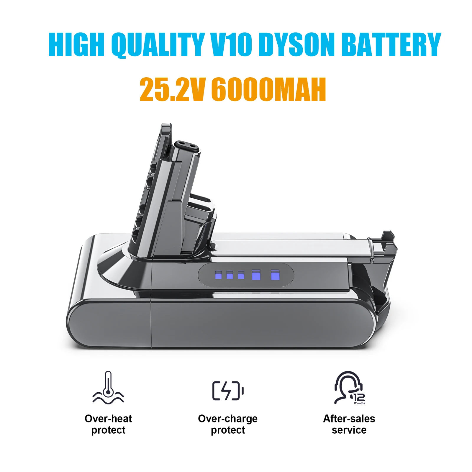 Powtree 25.2V Li-Ion Aspirapolvere Batteria Ricaricabile Per Dyson V10 V10 Animal V10 Absolute Sv12 Cyclone V10 Cyclone Series