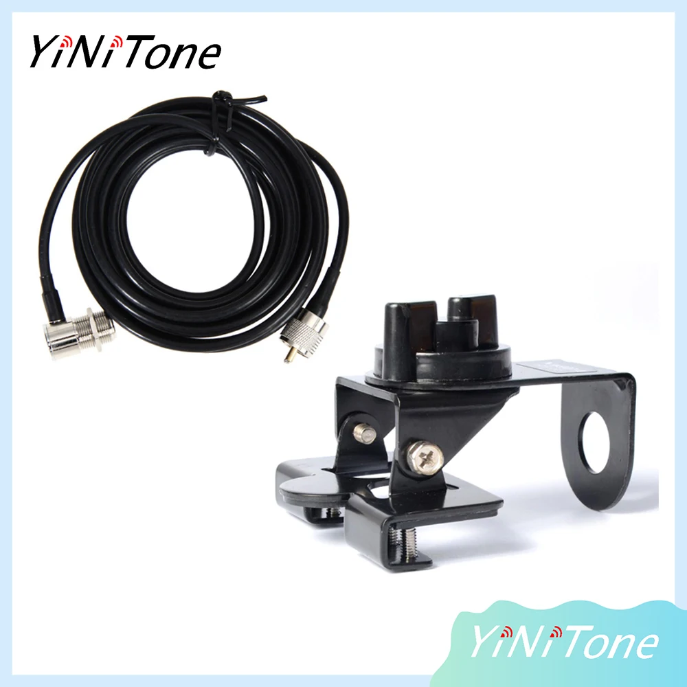 Rb-66 Nero Pl259 Cb Radio Antenna Mount Clip Universale Edge 5M Rg58 Cavo Di Prolunga Per Kenwood Yaesu Baofeng/Th-9800/Th-7800