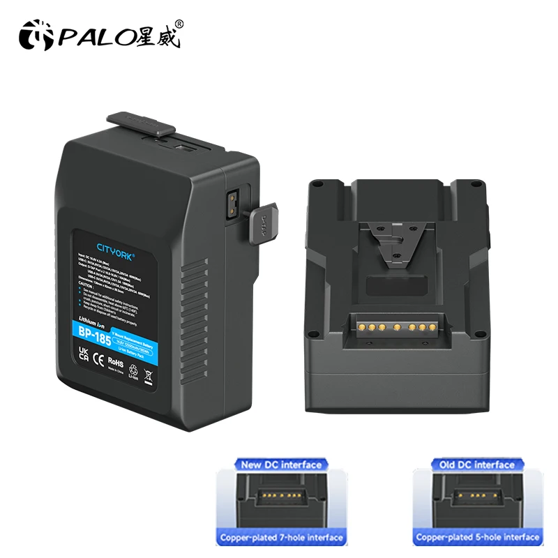 Batteria Palo V Mount Per Bp-185 Batterie Sony V-Lock Bp Videocamera Broadcast Led Video Light Blackmagic Ursa Mini Pro