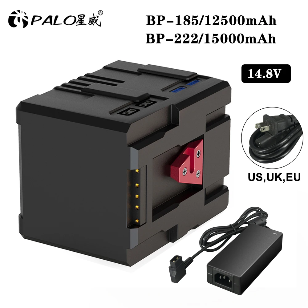 Batteria Palo V Mount Bp-185 Bp-222 Per Batterie Sony V-Lock Bp Videocamera Broadcast Led Video Light Blackmagic Ursa Mini Pro
