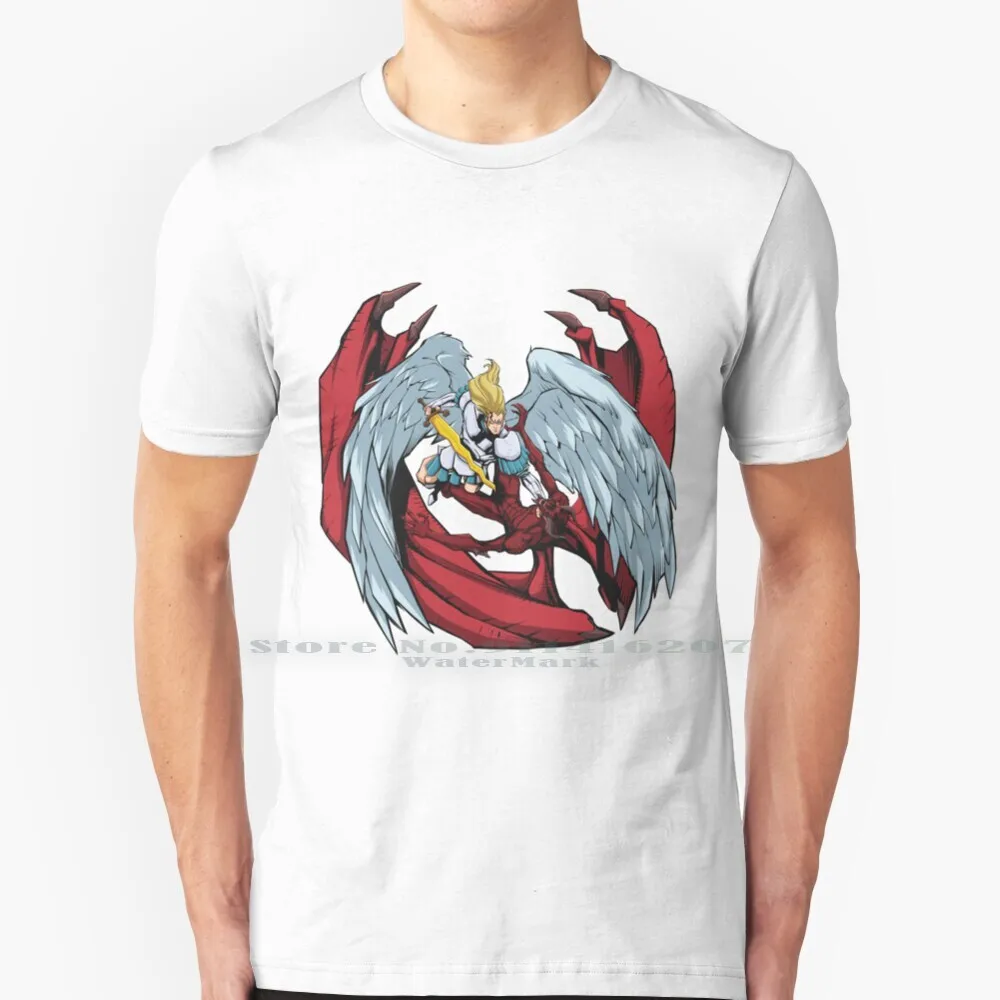 Michael And Lucifer Cartoon Art T Shirt 100% Puro Cotone Lucifero Michael Supernatural Angel Retriel Tom Vecbear Con Charlie