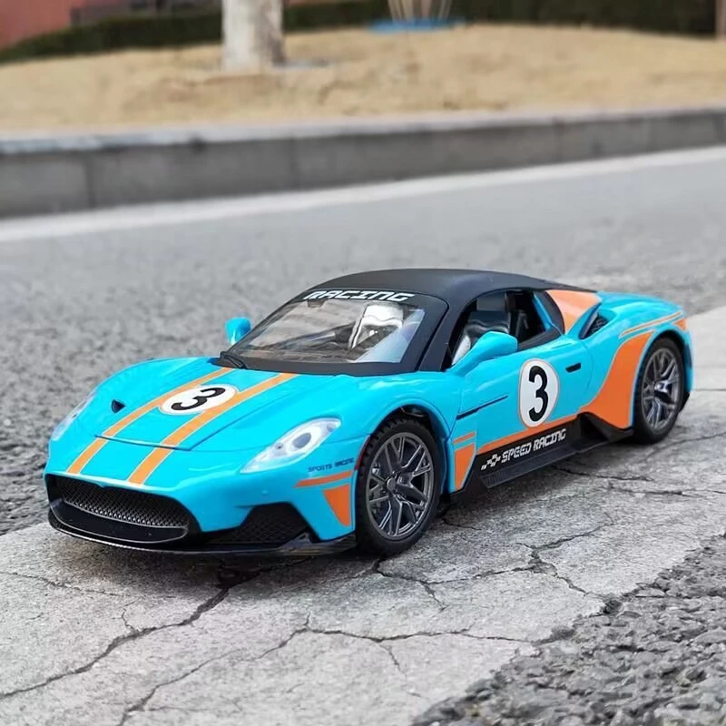 1/24 Maserati Mc20 Alloy Track Racing Car Model Diecast Metal Sports Car Model Simulation Sound And Light Kids Toy Gift